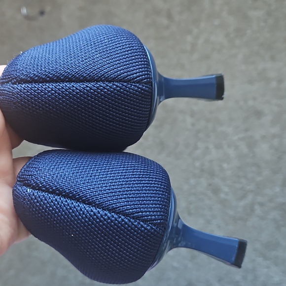 Navy Pointed Kitten Heel Pumps - Women's Dress Shoes - Picture 6 of 12